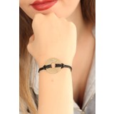 Taratatam Lucky (Şanslı) Siyah Deri Ipli Unisex Mood Bileklik