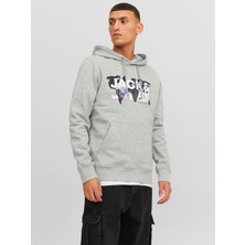 Jack & Jones Jcodust Sweat Hood Sn Erkek Gri Sweatshirt 12240214-Grey
