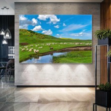 SML Tablo Trabzon Yayla Manzarası Dere Koyunlar Karadeniz Kanvas Tablo