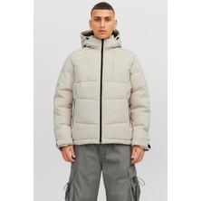 Jack & Jones Erkek Suya Dayanıklı Kapüşonlu Puffer Mont - Otis