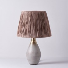 Linens Levina Seramik Abajur Gold Renk 33x33x51 cm Modern Tasarım ile Şık Aydınlatma