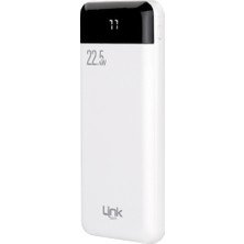 Linktech P118 10000 Mah Pd 22.5W LED Ekranlı Powerbank Beyaz