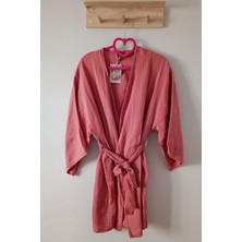 LaLoom Organics Grace Style Organik Pamuk Rose Müslin Yetişkin Kimono Ceket