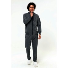 Marco Ferry Antrasit Erkek Cepli Düz Paça Önden Fermuarlı Kapüşonlu Iki Iplik Eşofman Takım EDY201543A