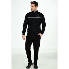 Marco Ferry Siyah Erkek Yarım Balıkçı Yaka Fermuarlı Eşofman Takım EDY201462S