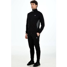 Marco Ferry Siyah Erkek Yarım Balıkçı Yaka Önden Fermuarlı Şardonsuz 3 Iplik Eşofman Takım EDY5239S