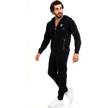 Marco Ferry Lacivert Erkek Önden Fermuarlı Kapüşonlu 3 Iplik Kışlık Eşofman Takımı EDY201506L