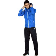 Enrico Ferry Saks Mavi Erkek Yarım Balıkçı Yaka Tak Çıkar Kapşonlu Marathon Eşofman Takımı EDY2421S