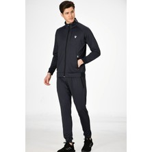 Marco Ferry Antrasit Erkek Yarım Balıkçı Yaka Cepli Önden Fermuarlı Jarse Eşofman Takım EDY201414