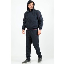 Enrıco Ferry Lacivert Erkek Mıcropoly Kumaş Içi Polarlı  Kapüşonlu Kışlık Eşofman Takım EDY2450L