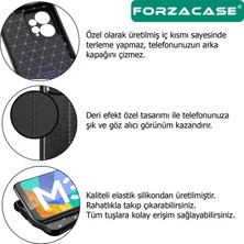 Forzacase Xiaomi Poco F3 ile Uyumlu Deri Effect Serisi Silikon Kılıf