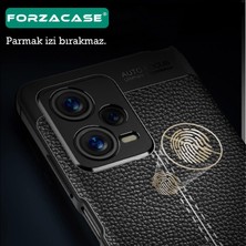 Forzacase Xiaomi Poco F3 ile Uyumlu Deri Effect Serisi Silikon Kılıf