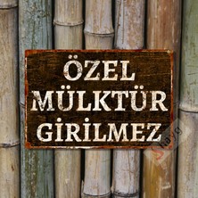 Hayg Equipment Özel Mülktür Girilmez Metal Uyarı Levhası - Dekoratif Özel Tasarım Tabela