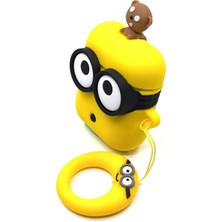 Zen AI Airpods 1/2. Nesil Sarı Çizgi Karakter Minion Tasarımlı Hediye Kılıf