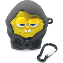 Zen AI Airpods 1/2. Nesil Uyumlu Sevilen Çizgi Karakter Sponge Bob Hoodie Tasarımlı Hediye Kılıf