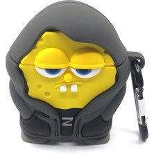 Zen AI Airpods 1/2. Nesil Uyumlu Sevilen Çizgi Karakter Sponge Bob Hoodie Tasarımlı Hediye Kılıf