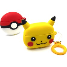 Zen AI Airpods Pro 1/2. Nesil Sevilen Sarı Çizgi Karakter Pikachu Tasarımlı Hediye Kılıf