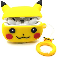 Zen AI Airpods Pro 1/2. Nesil Sevilen Sarı Çizgi Karakter Pikachu Tasarımlı Hediye Kılıf