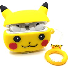 Zen AI Airpods Pro 1/2. Nesil Sevilen Sarı Çizgi Karakter Pikachu Tasarımlı Hediye Kılıf