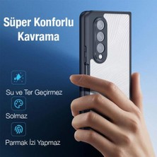 Coofbe Lens Korumalı Parmak Izi Bırakmaz Sert Pc-Tpu Samsung Z Fold 4 5g Kılıf Hidrofobik Soft Kılıf