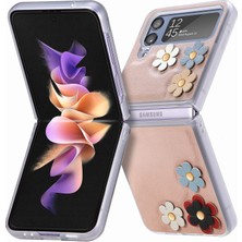 Seniee Deri Çiçek Telefon Kılıfı Için Samsung Galaxy Z Flip 4 (Yurt Dışından)