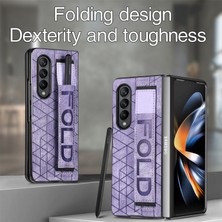 Seniee Deri Telefon Kılıfı Için Samsung Galaxy Z Fold 4 Kalem Yuvası ve Kemer ile (Yurt Dışından)