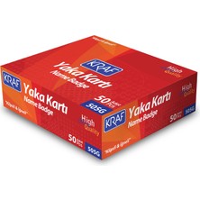 Kraf Yaka Kartı Sert Klipsli & Iğneli 505G 50 Adet