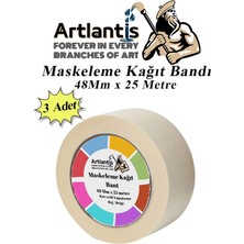 Artlantis Maskeleme Bandı Kağıt Bant 48 mm 25 Metre 3 Adet