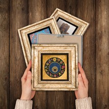 Pinecone Yaşam Çiçeği, Semazen, Sri Yantra, Nazar Taş Duvar Tablosu Çerçeveli Duvar Dekoru 4 Parça Tablo Seti Wall Art T4-636