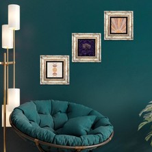 Pinecone Minimalist Soyut, Hayat Ağacı Taş Duvar Tablosu Çerçeveli Duvar Dekoru 3 Parça Tablo Seti Wall Art T3-1827