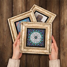 Pinecone İhlas Suresi, Vav Taş Duvar Tablosu Çerçeveli Duvar Dekoru 3 Parça Tablo Seti Wall Art T3-439