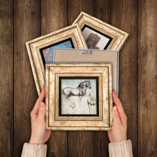 Pinecone Salvador Dalí, Soteria Mozaiği, Leonardo da Vinci Taş Duvar Tablosu Çerçeveli Duvar Dekoru 4 Parça Tablo Seti Wall Art T4-974