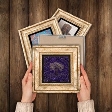 Pinecone Nazar, Hayat Ağacı, Fil, Lotus Çiçeği Taş Duvar Tablosu Çerçeveli Duvar Dekoru 4 Parça Tablo Seti Wall Art T4-1156