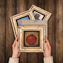 Pinecone Ayet-el Kürsi, Vav, Nazar, Bereket Duası Taş Duvar Tablosu Çerçeveli Duvar Dekoru 4 Parça Tablo Seti Wall Art T4-237