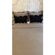 Decamor Home Fırfırlı Gri Yatak Örtüsü Takımı Çift Kişilik