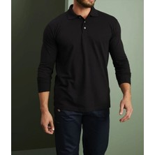 Mavimoure Polo Yaka Uzun Kollu Pamuklu Uzun Kol Polo Yakalı  T-Shirt