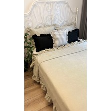 Decamor Home Fırfırlı Ay Taşı Yatak Örtüsü Takımı Çift Kişilik