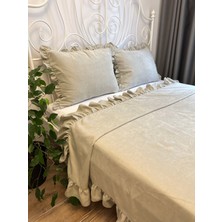 Decamor Home Fırfırlı Ay Taşı Yatak Örtüsü Takımı Çift Kişilik