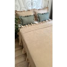 Decamor Home Fırfırlı Bej  Yatak Örtüsü Çift Kişilik