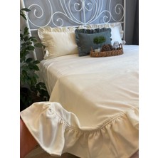 Decamor Home Fırfırlı Ekru Yatak Örtüsü Çift Kişilik
