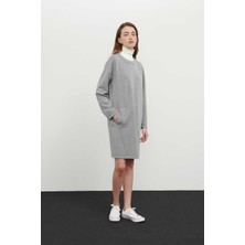 ROMAN Bisiklet Yaka Uzun Kol Elbise Gri K2421002_004