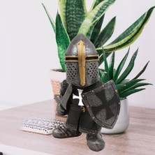 Knight Gnome Heykeli Reçine Yaramaz Gnome Bahçe Dekorasyonu 7 (Yurt Dışından)