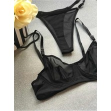 Lumenia Siyah Tül Sütyen Takım, Kadın Iç Giyim, Bayan Iç Giyim Takımı,günlük Sütyen Takımı