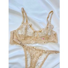 Lumenia Ten Brode Sütyen Takım, Iç Giyim Kadın, Bayan Sexy Iç Çamaşırı,dantel Tül Fantezi Iç Çamaşırı