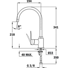 Teka - SP 995 Q - Kuğu Esnek 360° Dönebilen Mutfak Bataryası - Metalik Siyah - 55995020Q