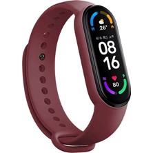 Case 4U Xiaomi Mi Band 6 / Mi Band 5 Akıllı Bileklik Kordonu Silikon Bordo