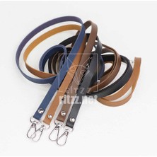 Ritzz Ayarlanabilir Çanta Sapı Suni Deri 10MM - Gümüş Kancalı (Kahverengi Deri)