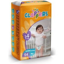 Clappers Bebek Bezi 4 Beden Maxi (7-14 Kg) Jumbo Paket 54 Adet