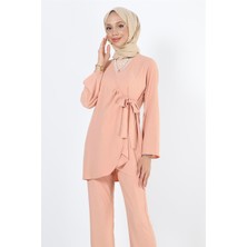 Plistre 2122_Belden Bağlamalı Tesettür Ceket