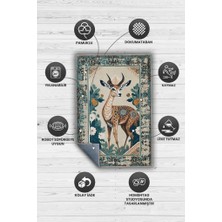 Homshtag Nuh'un Gemisi Koleksiyonu Ceylan, Çiçek Desenli Art Deco Tarzı Vintage Halı,Çok Renkli Maksimalist Halı